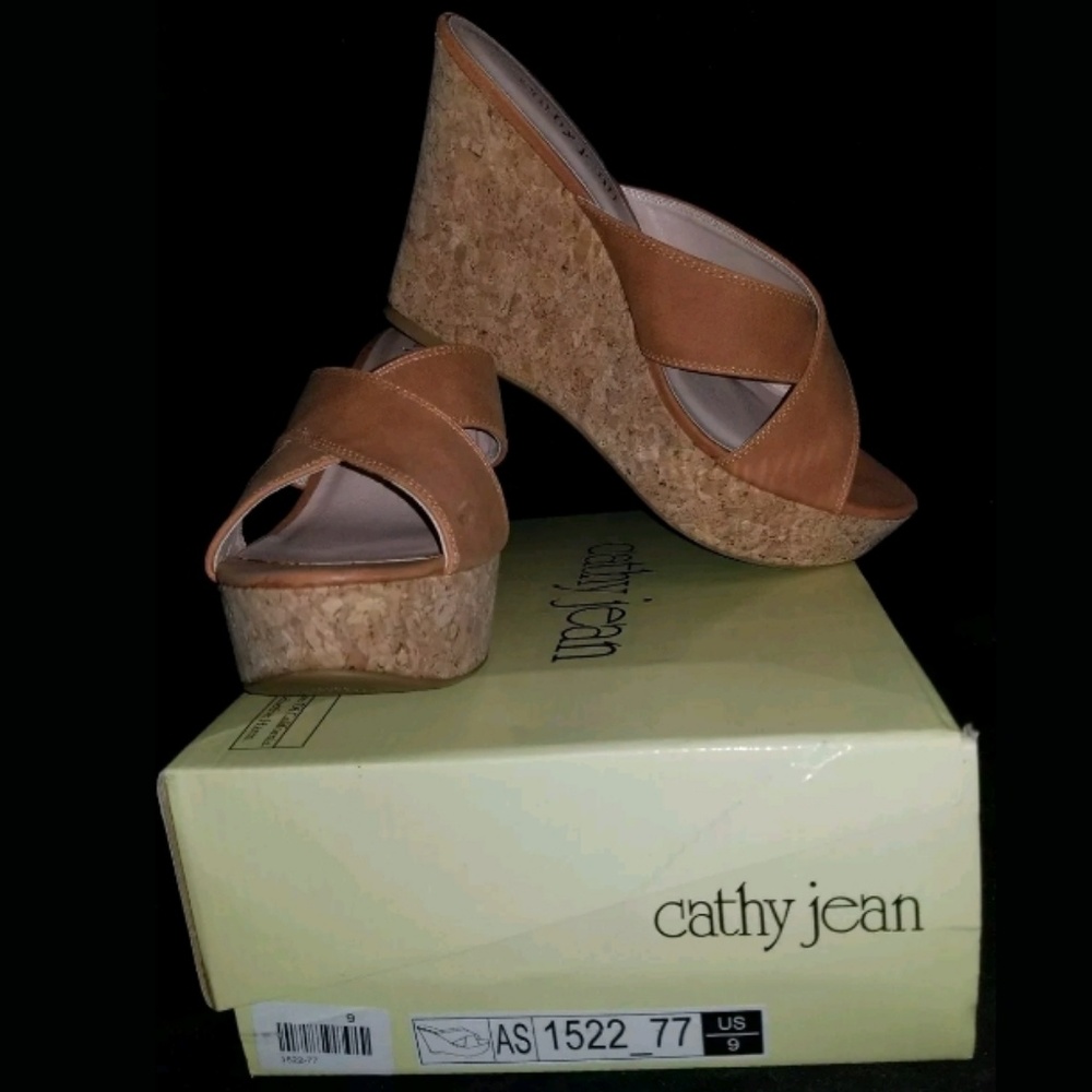 NEW Cathy Jean Women's Open Toe Wedges Sandal